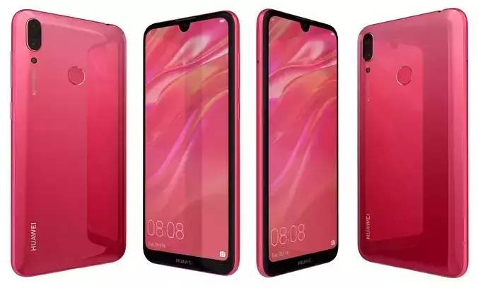 Huawei Y7 2019 Coral Red High Poly