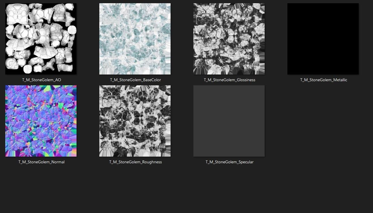 Ice golem PBR Low-poly 3D model_5