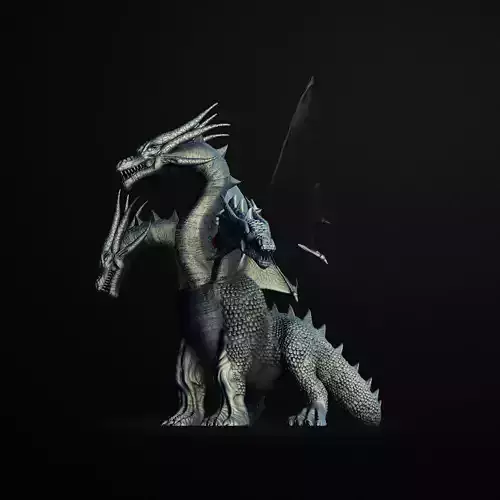 Multi Neck Dragon 3D Printable STL File