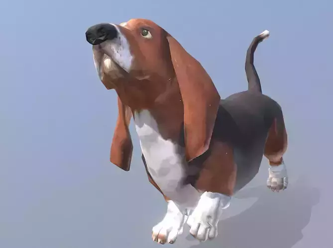 HOUND Dog IDLE 002 Fbx Pbr  Animated
