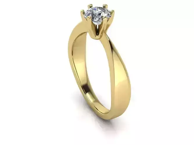 Diamonds Solitaire Ring 070ct Engagement Ring 3D print model