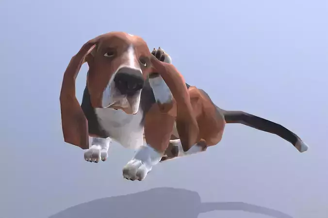 HOUND Dog EAR SCRATCHING Fbx Pbr Animated
