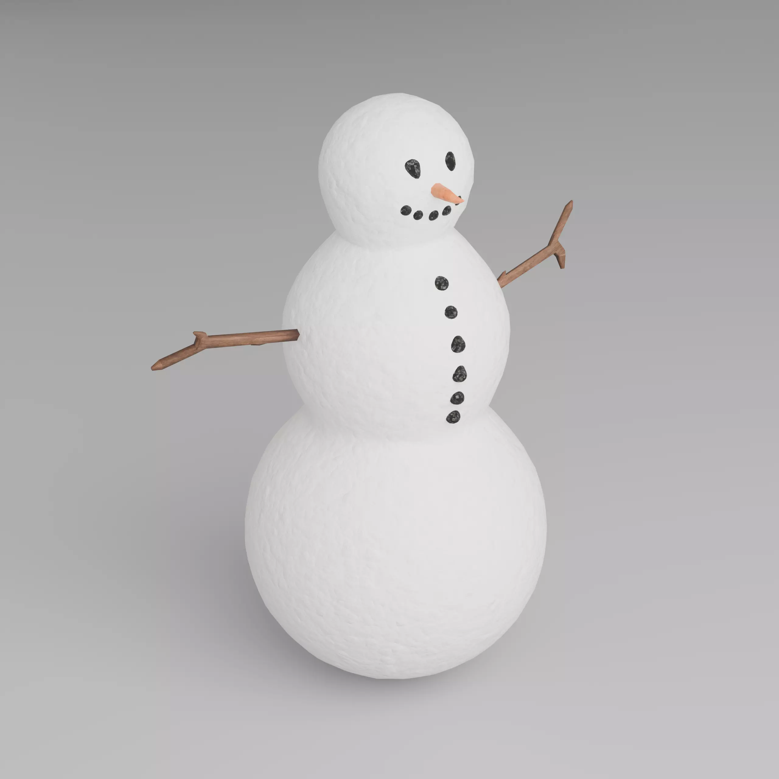 Snowman Low-poly 3D model