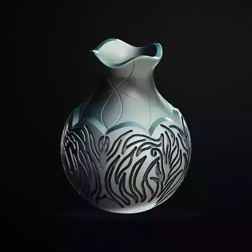 Round Lines Vase 3D Printable STL File