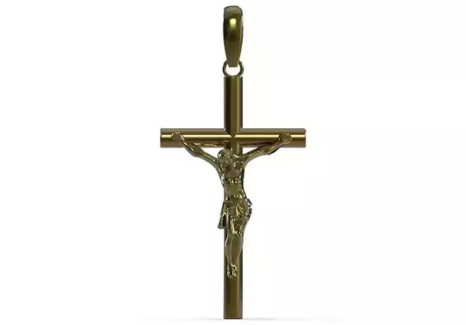 Crucifix ready to print cad stl gold Pendant model gp0498