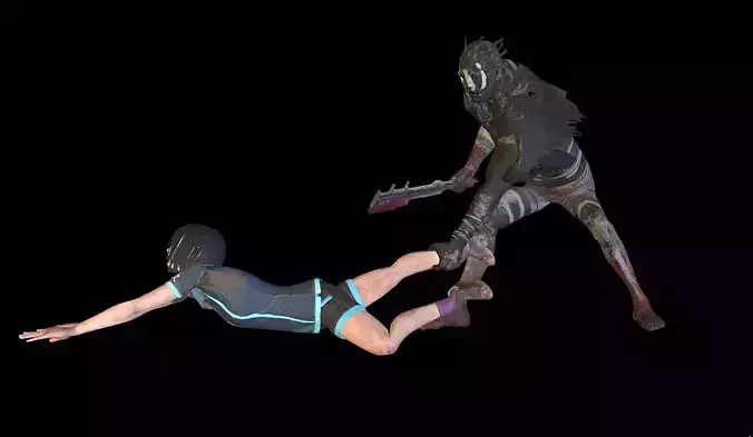 DARK WRAITH SERIAL KILLER Pbr Fbx Animated