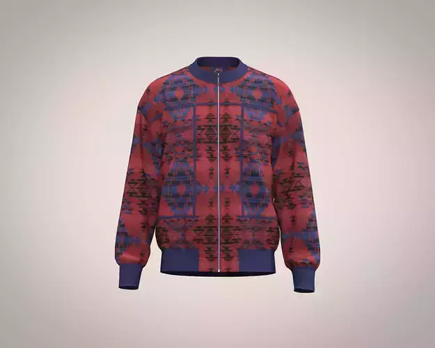 Mens jacket with wool geometric motif fabric