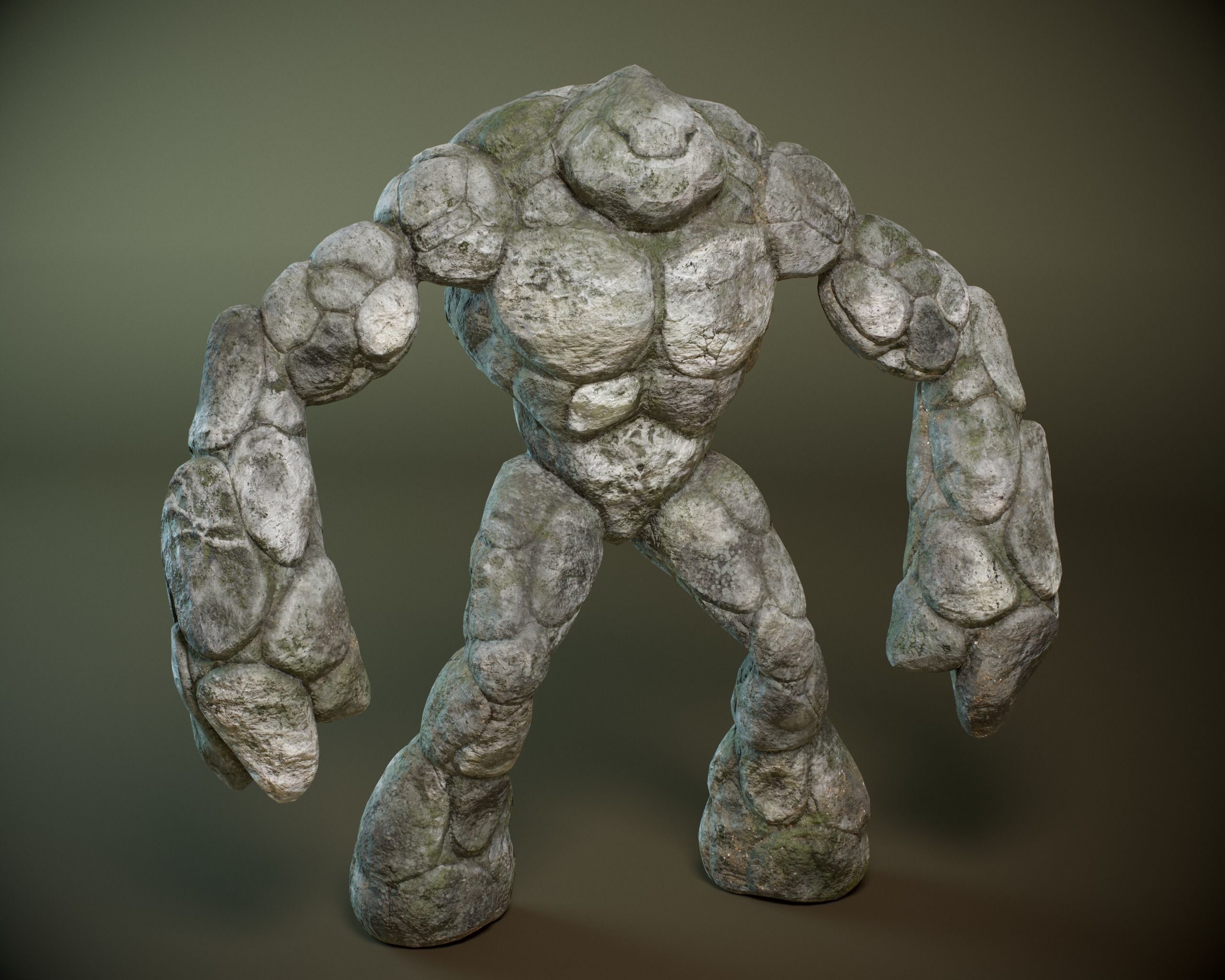 Golem PACK PBR Low-poly 3D model_2