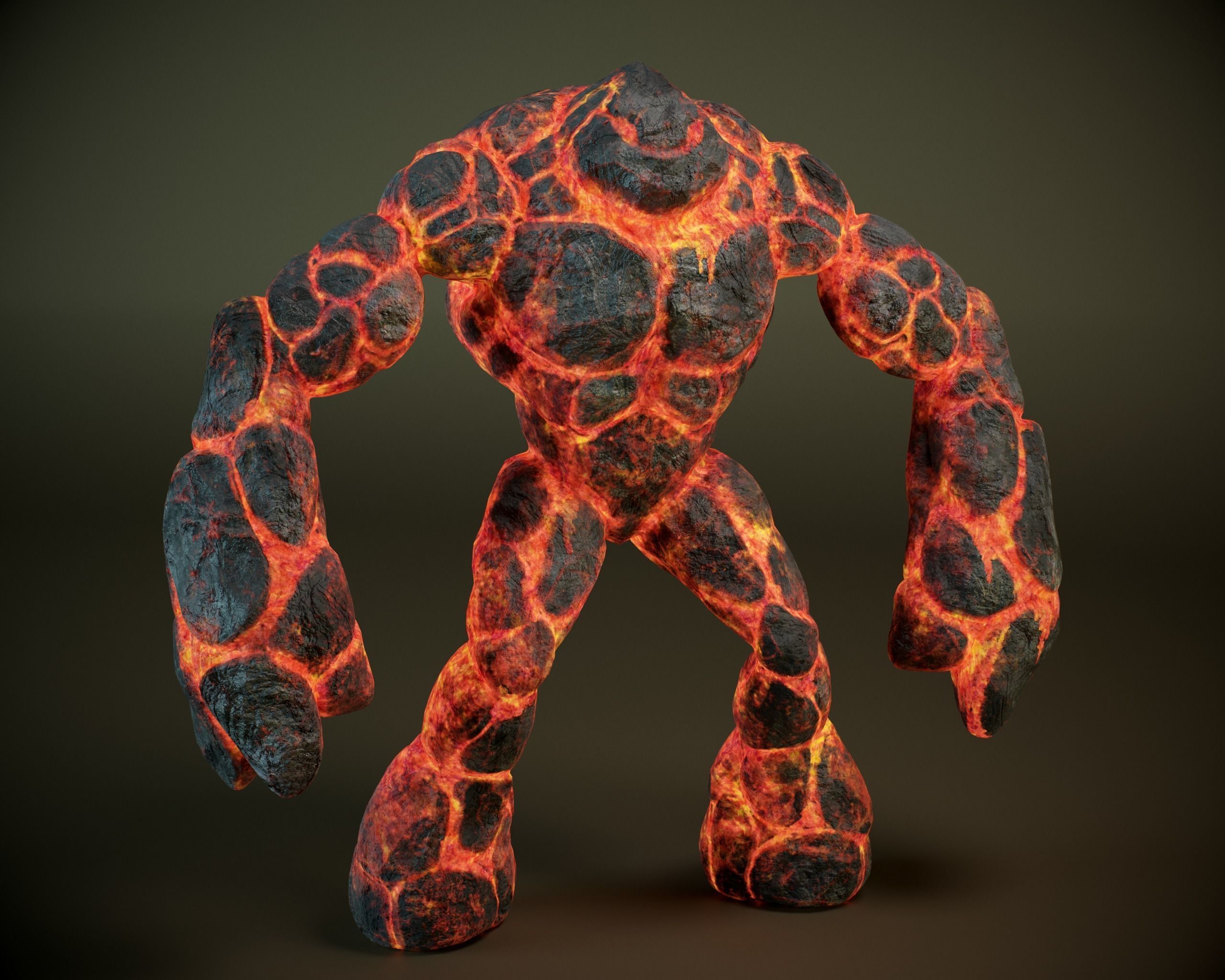 Golem PACK PBR Low-poly 3D model_4