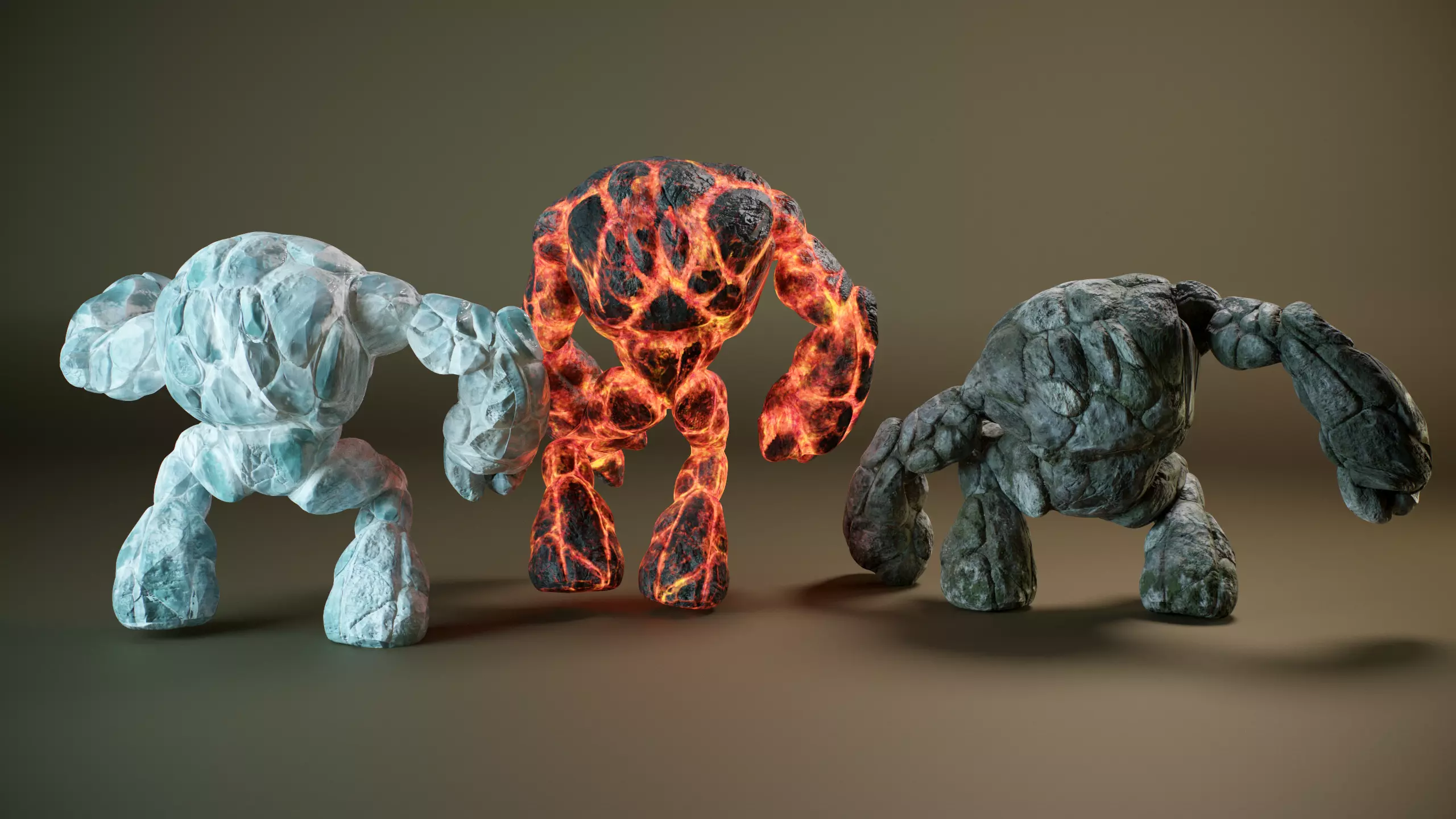 Golem PACK PBR Low-poly 3D model_0
