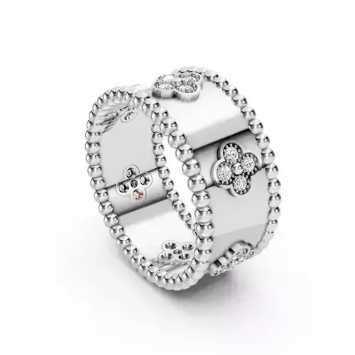 Van Cleef Perlee clovers ring SZ 13