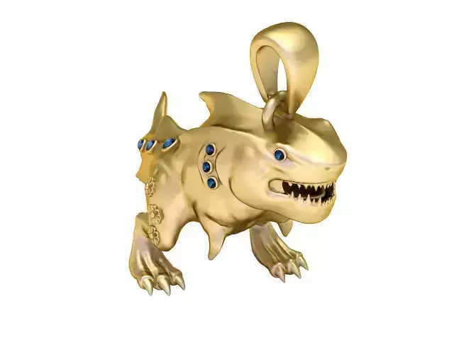 Ferocious Shark-Beast Pendant 3D Printable Model
