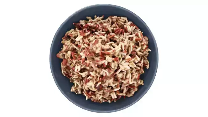 Cooked brown red rice