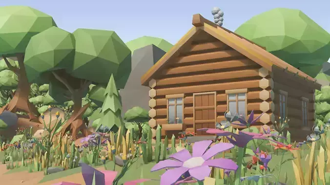 Low Poly Meadow Environment Pack Low-poly 3D model 5