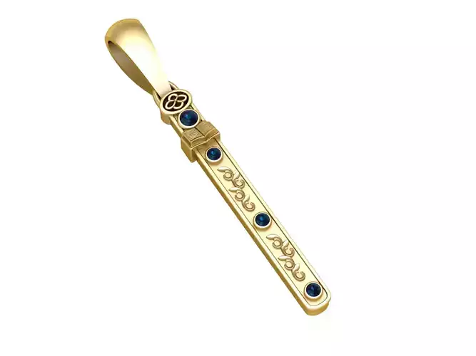 Ornate Sapphire Bar Pendant 3D Printable Model