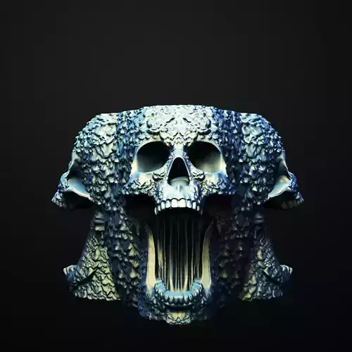 Screaming Trio Skull Jar  3D Printable STL File