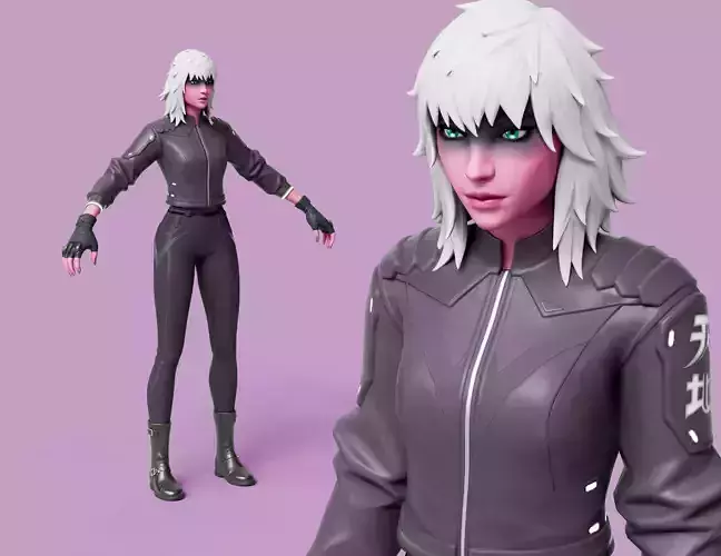 Harlowe Cyberpunk Rigged Character