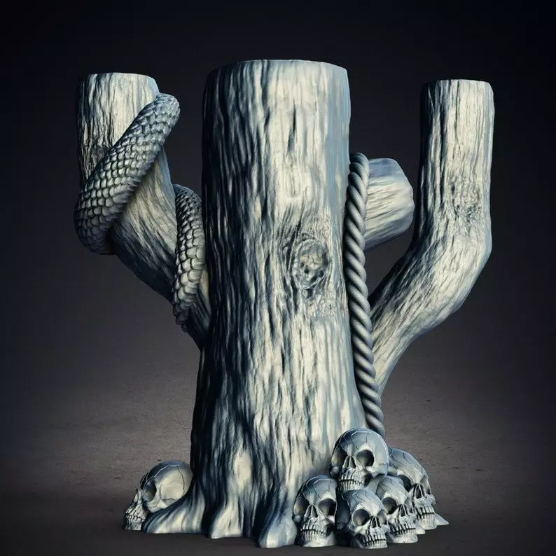 Horror Tree Candle Holder 3D Printer STL File 3D print model
