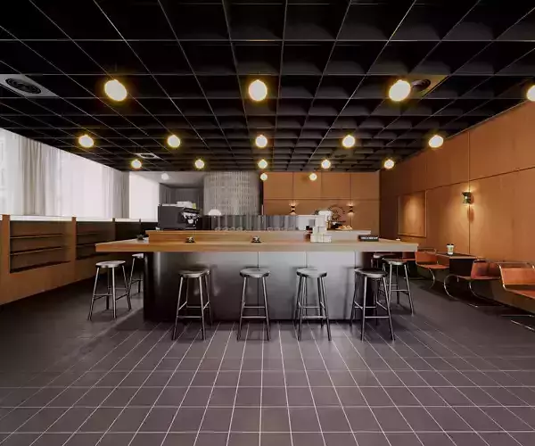3D model Coffee Restaurant Bar 3D model