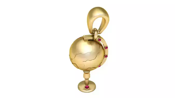 Golden Globe Pendant 3D Printable Jewelry Model