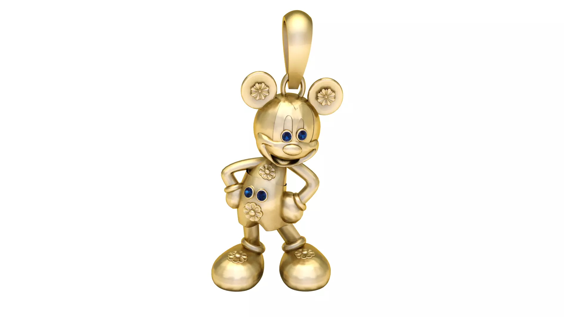 Golden Mickey Mouse Pendant 3D Printable Jewelry Model 3D print model