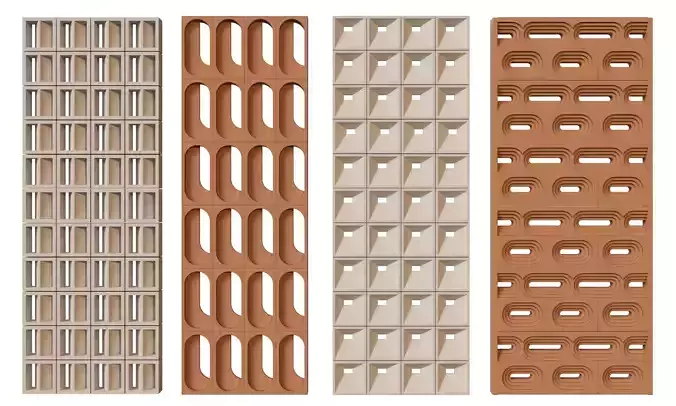 Brick Roster partitions wall 02