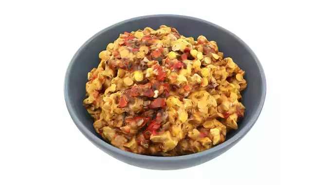 Cooked lentils Low-poly 3D model 4