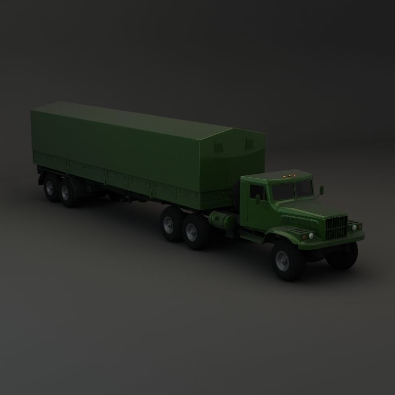 Truck KRAZ 255 B Trailer 1 3D model_0