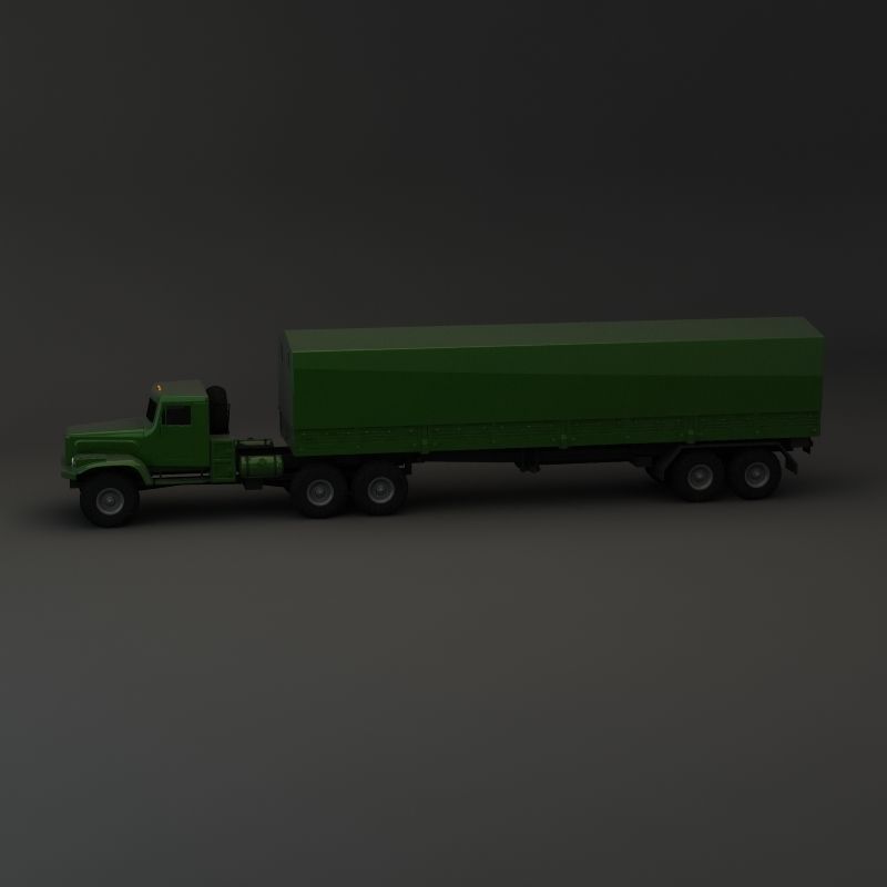 Truck KRAZ 255 B Trailer 1 3D model_2