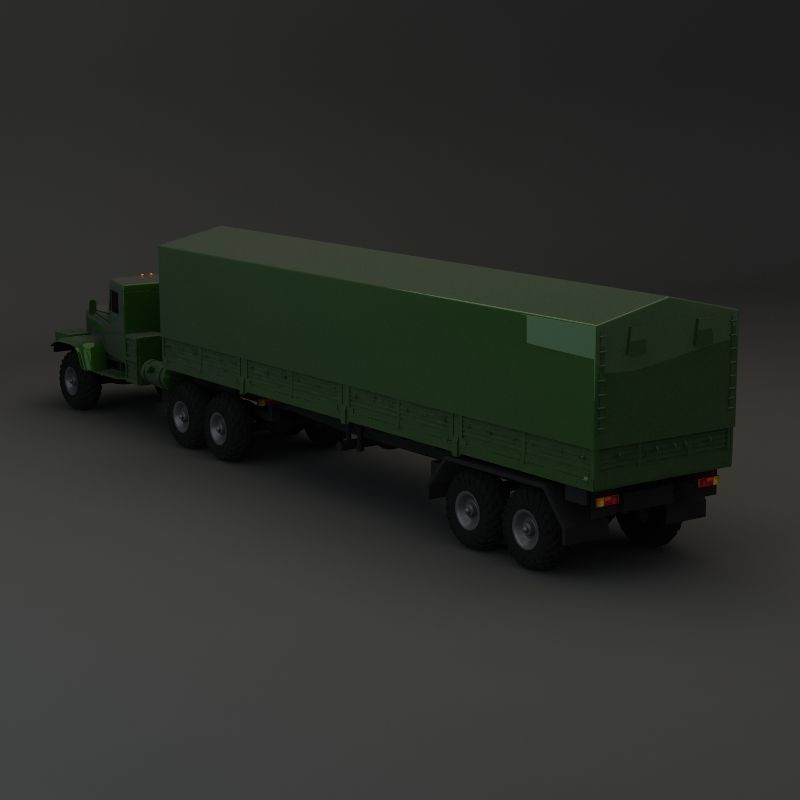 Truck KRAZ 255 B Trailer 1 3D model_1