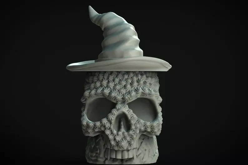 Brain Eater Witch Skull Jar - STL Format 3D Printable Ready File 3D print model
