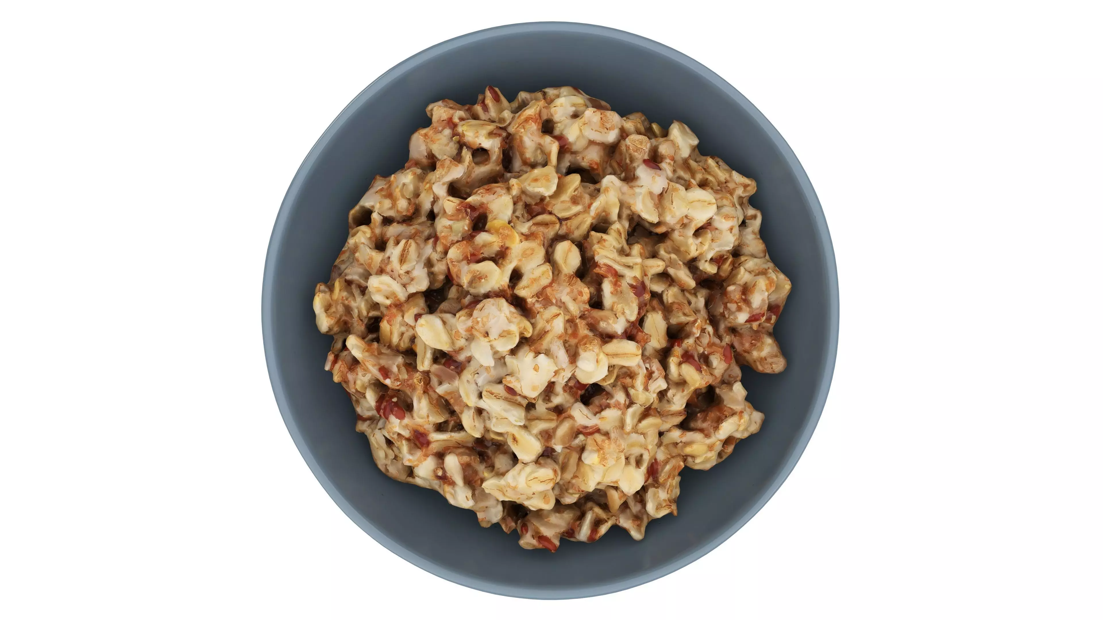 Cooked oatmeal porridge with seeds Low-poly 3D model