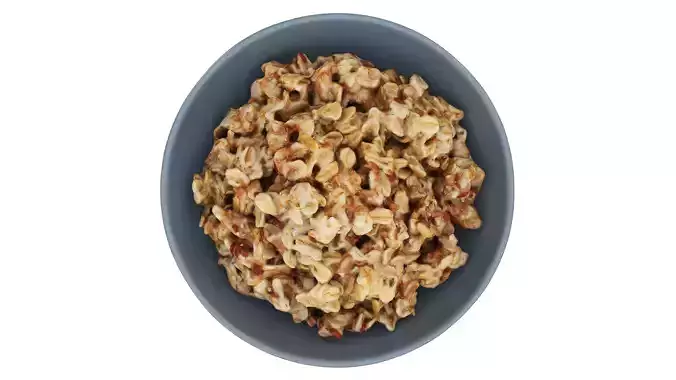 Cooked oatmeal porridge with seeds