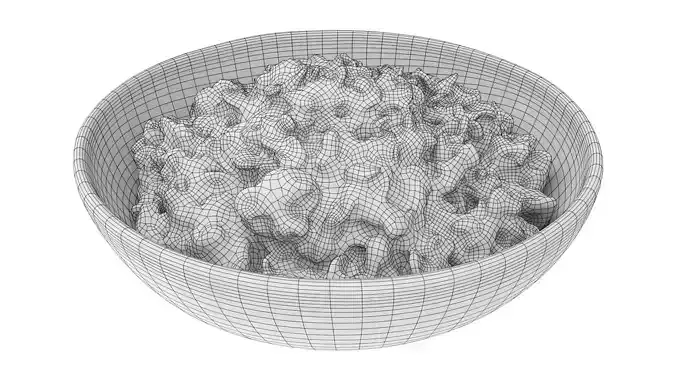 Cooked oatmeal porridge with seeds Low-poly 3D model 7