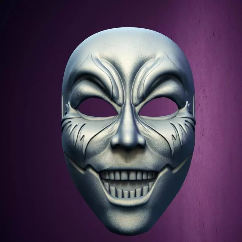 Infernal Jester Joker Female Mask 3D Printable stl File 3D print model