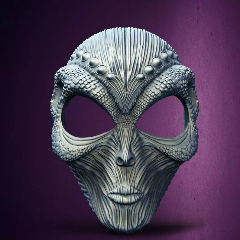 Horror Mystic Invader Female Mask 3D Printable stl File 3D print model
