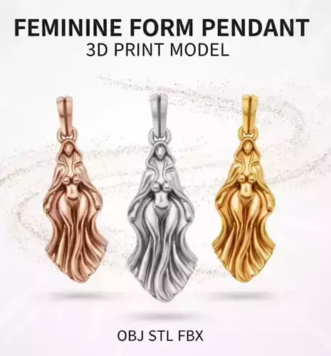 Feminine Form Pendant woman body 3d print