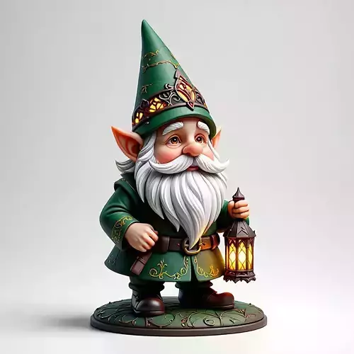 3025  Fairy Tale Gnome  Color  Full Body Figurine  magic