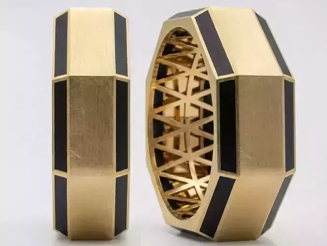 Faceted Ring 4 Sizes STL for Jewelry Casting 3D 