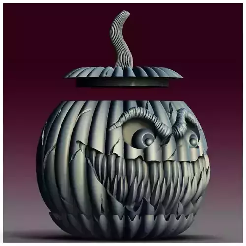  Halloween Pumpkin Jar  Horror Candy BucketLantern 3D Printer