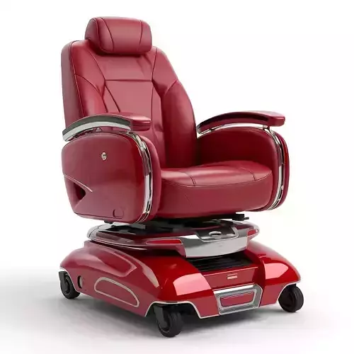 Futuristic Red Motorized Mobility Chair 3D Model