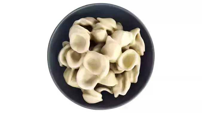 Cooked pasta orecchiette