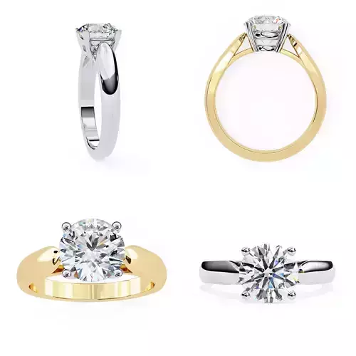 Classic Round Brilliant Solitaire Ring 3DM and STL Files