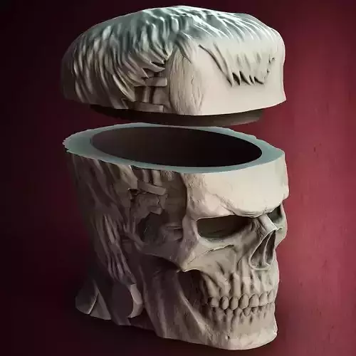 Halloween Frankenstein Skull Jar 3D Printable stl File