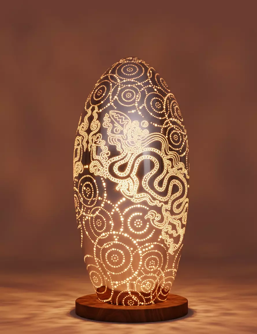 Decorative Dragon Patterned Lamp 3D print model