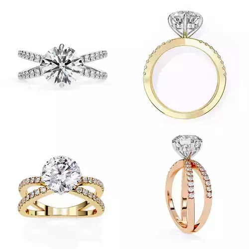 plit Shank Diamond Solitaire Ring CAD Design 3DM and STL Files