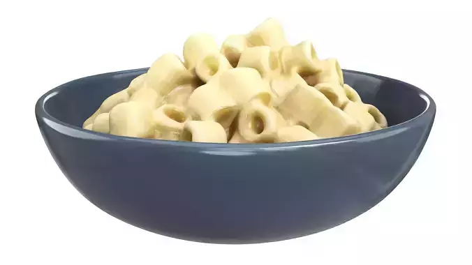Cooked pasta tubetti Low-poly 3D model 2