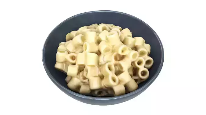 Cooked pasta tubetti Low-poly 3D model 4