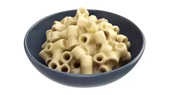 Cooked pasta tubetti Low-poly 3D model 3