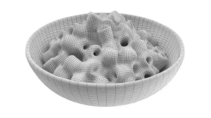 Cooked pasta tubetti Low-poly 3D model 7